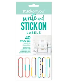 Stuck On You Write On Labels Stick On Green Neutral - 40 Labels