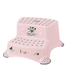 Keeeper Disney Double Step Stool With Anti-Slip Function Minnie Mickey - Pink