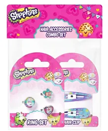Shopkins Hair Clip and Ring Combo - Blue and Multicolour
