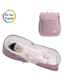 Sunveno Portable Baby Bed Cum Diaper Bag - Pink