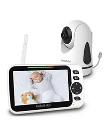 هيلو بيبي جهاز مراقبة الأطفال الرقمي بشاشة LCD مقاس 5.0 بوصة مع خاصية الحركة والتكبير/التصغير عن بعد