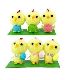 Party Magic Easter Chick Decorations Pack of 3 - Assorted Designs