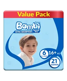 Sanita Bambi Baby Diapers Value Pack Size 6 - 21 Pieces