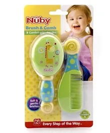 NUBY. PRINTED COMB AND BRUSH SET