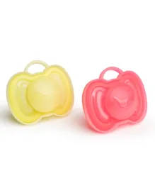 Herobility Pacifier Coral and Yellow- Pack of 2
