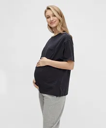 Mamalicious Mlevia Short Sleeve Jersey Maternity Top- Dark Navy