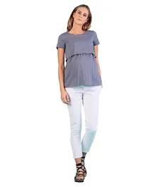 Mums & Bumps Attesa Double Layer Maternity & Nursing Top - Jeans
