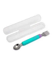Melii Detachable Spoon & Fork With Carrying Case - Blue & Purple