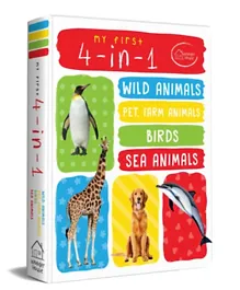 My First 4 in 1 Wild Animals, Pet & Farm Animals, Birds, Sea Animals - English