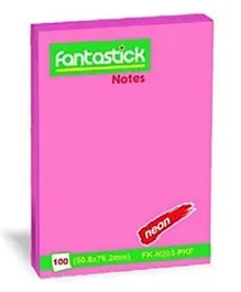 Fantastick Stick Notes Fluorescent Pink - Pack of 100