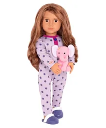 Our Generation Doll with Onesie And Elephant Plush Toy Maria - 18 Inches
