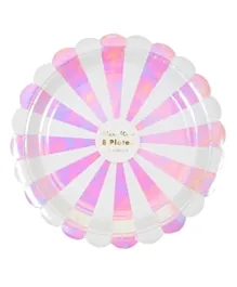 Meri Meri Pink Iridescent Striped Small Plates - Pack of 8