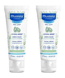 Mustela Hydra Bebe Facial Cream Pack of 2 - 40mL Each