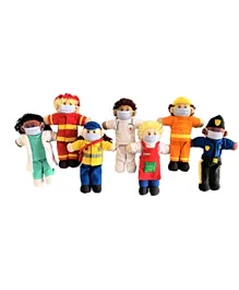 Papoose Every Day Hero Dolls 7 Pieces - Multicolor