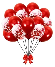 Highland Red Confetti & Latex Balloons for Birthday Anniversary Party Decorations Pack of 20 - 12 Inches