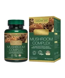 Natures Aid Organic Superfoods Mushroom Complex - 60 Capsules