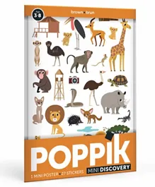 Poppik Mini Discovery Sticker Poster The Savannah - Brown