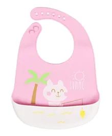 Little Angel Summer Baby Silicone Bib - Pink and White