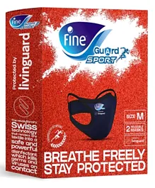 Fine Guard Sports Anti-Viral Reusable Face Mask Pack of 2 - Medium