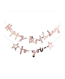 Hootyballoo Happy Birthday To You Banner - Rose Gold