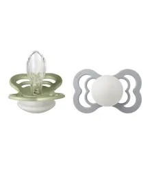 Bibs Supreme Silicone Pacifier Size 2 Toddler Pack of 2  - Sage Night & Cloud Night