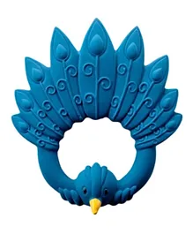 Natruba Teether - Natural Rubber - Peacock - Blue