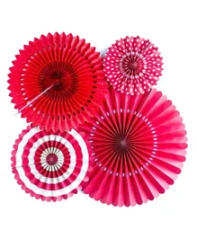 My Mind's Eye Party Fans Red - 4 Pieces