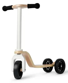 Kinderfeets Wooden Kinder Scooter - Sustainable Birch & Beechwood, Child-Safe, White, for Ages 2+, 3-Wheel Design