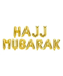 Eid Party Gold 'Hajj Mubarak' Foil Letter Balloons