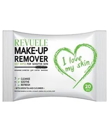 REVUELE I Love My Skin Makeup Remover Wipes - 20 Pieces