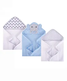 Hudson Childrenswear Cotton Rich Hooded Towel Baby Multicolor - 3 Pieces