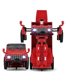 Rastar Land Rover Transformable Diecast Robot Toy Car 1:32 Red, Lights & Sounds, Pocket-Sized 6 Years+