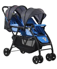 Little Angel Baby Stroller Twin Pram - Blue