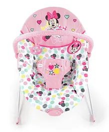 Bright Starts Minnie Mouse Spotty Dotty Vibrating Bouncer - Pink