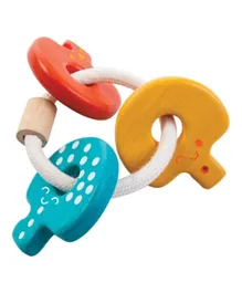 Plan Toys Wooden Baby Key Rattle - Multicolour