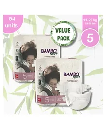 Bambo Nature Eco Friendly Diapers Size 5 Value Pack of 2 - 54 Pieces