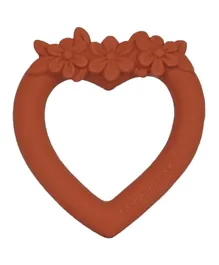 A Little Lovely Company Teething Ring Sweet Heart - Terracotta