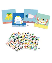 Djeco Sea Creatures Stickers - Multicolour