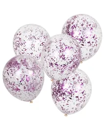 Ginger Ray Lilac Confetti Filled Balloons Pack of 5 - Assorted Colours