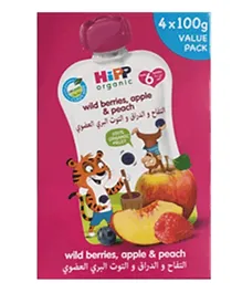 Hipp Wild Berries, Apple & Peach Pack of 4 - 100g
