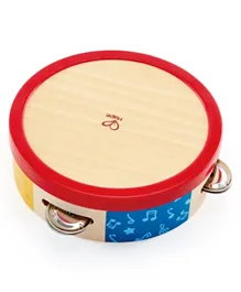 Hape Wooden Tap Along Tambourine - Red
