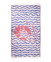 Anemoss Shrimp Patterned Turkish Beach & Bath Towel