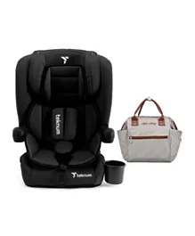 Teknum Pack & Go Foldable Car Seat with Ace Ivory  Diaper Bag -Black
