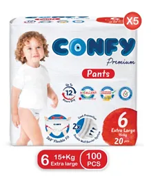 Confy Premium Diaper Pants Extra Large Eco Saver Pack of 5 Size 6 - 100 Pieces
