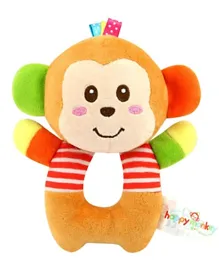 Happy Monkey Plush Soft Toy Rattle Pack of 1 - Monkey