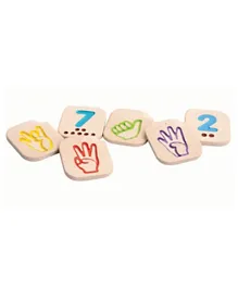 Plan Toys Wooden Sustainable PlayHand Sign Numbers 1-10 Set - 10 Pieces