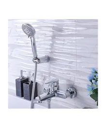 Danube Home Milano Charming Bath Mixer With Shower Set Silver - 4 Pieces