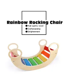 Factory Price Wooden Bright Rainbow Kids Multi-Functional Rocking & Climbing Chair - Multicolour