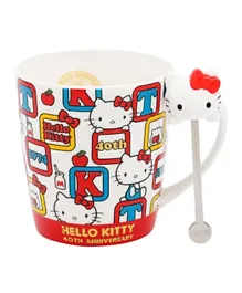 Hello Kitty 40th Anniversary Mug with Stirrer White - 420ml