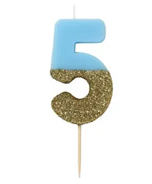 Talking Tables  Glitter Number Candle 5 - Blue